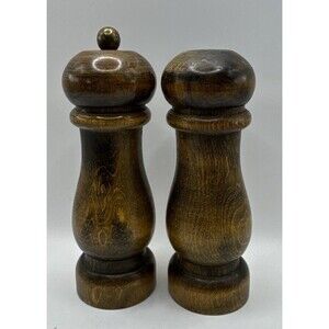 Wooden Saltshaker and Pepper Grinder Set 5 1/2 Inches Unbranded
